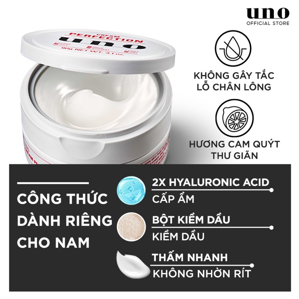 Bộ đôi kem dưỡng da cho nam ban ngày và ban đêm UNO UV Perfection Gel SPF30 PA+++ & Cream Perfection 